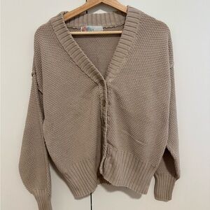 Free People Beach Hailee Cardi Tan Women's Sweater